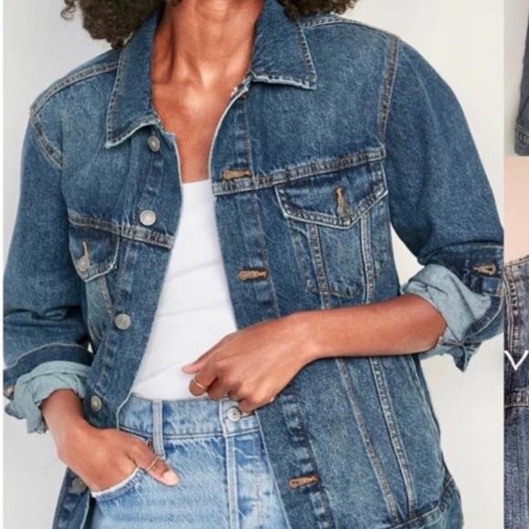American Eagle Outfitters Blue Denim Size xL button front trucker jacket - Picture 1 of 7